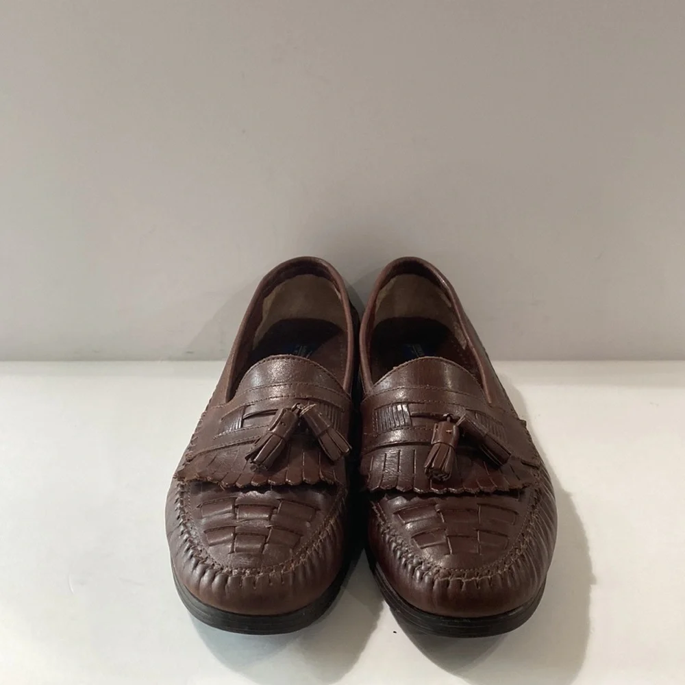 Giorgio Brutini Brown Leather Le Glove Duane Kiltie Tassel Slip On Loafers Sz 10